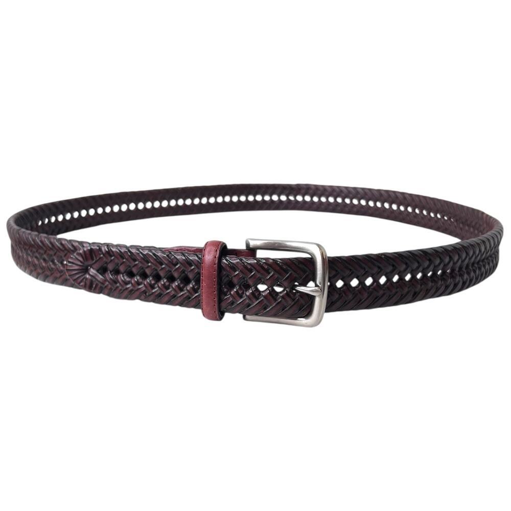 Tommy Hilfiger Braided Belt Faux Leather in Brown Woven Casual Classic Men's 38W
